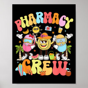 Poster Equipe da Farmácia Retro Férias de Verão Técnico d