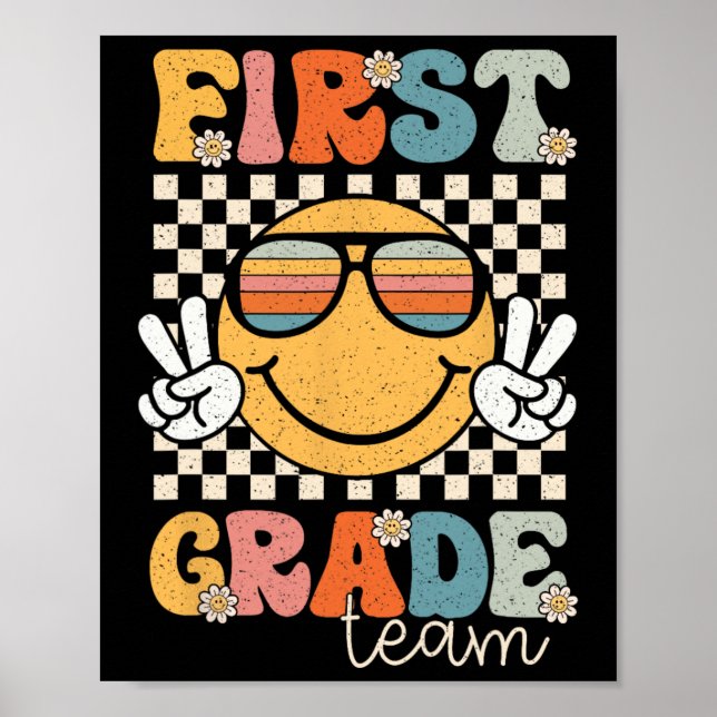 Poster Equipe da Primeira Série Retro Volta às Aulas Sorr (Frente)