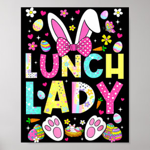 Poster Equipe da senhora do almoço coelho engraçado famíl