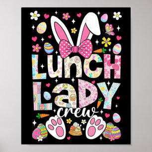 Poster Equipe da Senhora do Almoço Funny Bunny Cafeteria