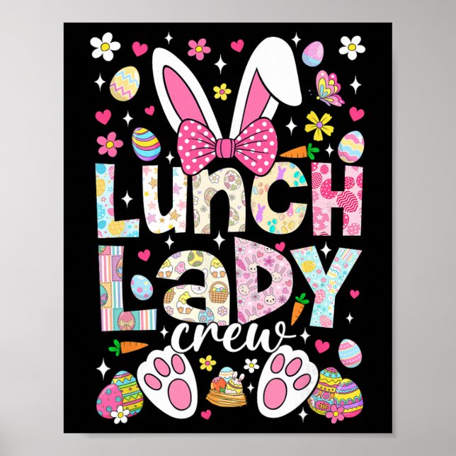 Poster Equipe da Senhora do Almoço Funny Bunny Cafeteria  (Frente)