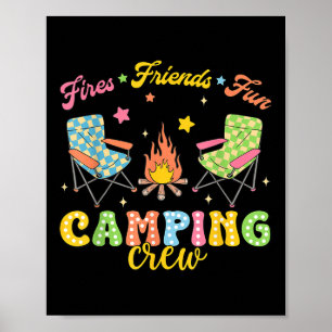 Poster Equipe de Acampamento Família Amigos Garotas Crian