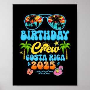 Poster Equipe de Aniversário da Costa Rica Viagem Cruzeir