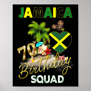 Poster Equipe de Aniversário de 70 anos da Jamaica Viagem