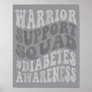Poster Equipe de Apoio à Diabetes Groovy Retro Diabetes