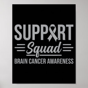 Poster Equipe de apoio consciência tumor cerebral cancro