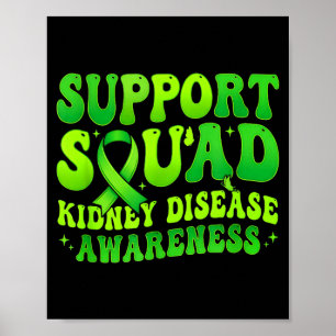Poster Equipe de apoio conscientização doença renal verde