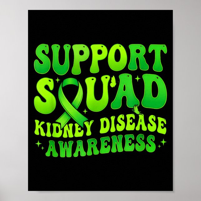Poster Equipe de apoio conscientização doença renal verde (Frente)