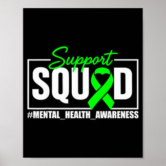 Poster Equipe de apoio conscientização saúde mental verde