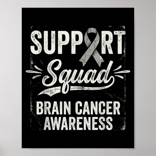 Poster Equipe de apoio conscientização tumor cerebral cân (Frente)