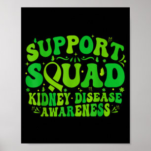 Poster Equipe de apoio laço verde borboleta pkd doença re