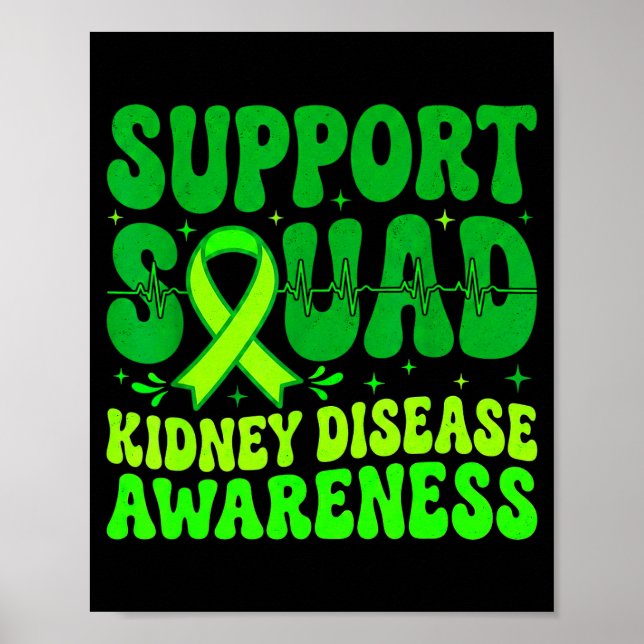 Poster Equipe de apoio laço verde doença renal (Frente)