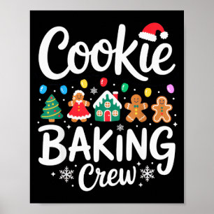Poster Equipe de Assar Biscoitos Natal Chefes Festivos de
