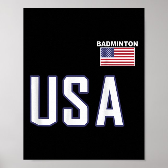 Poster Equipe de Badminton da Bandeira dos EUA Equipament (Frente)