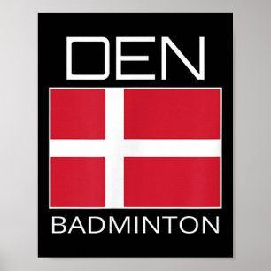Poster Equipe de Badminton da Dinamarca Atleta Dinamarquê