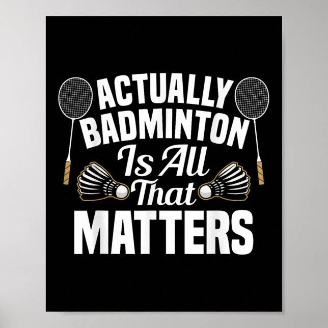 Poster Equipe de Badminton Partida S Peteca Jogador de Ba (Frente)