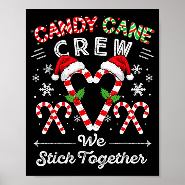 Poster Equipe de Bastão de Doces Nós Ficamos Juntos Natal (Frente)