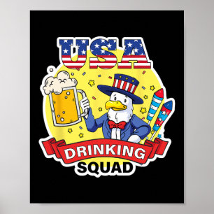 Poster Equipe de Bebida dos EUA Dia da Independência 4 de
