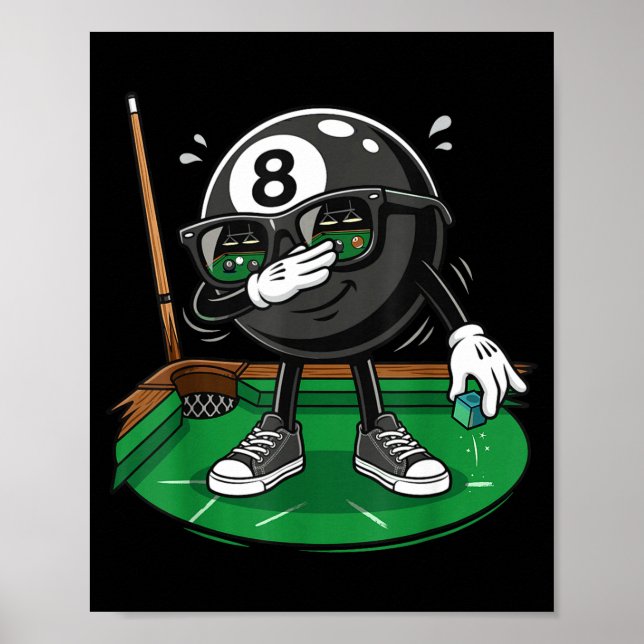 Poster Equipe de bilhar engraçada de dabbing 8 ball pool  (Frente)