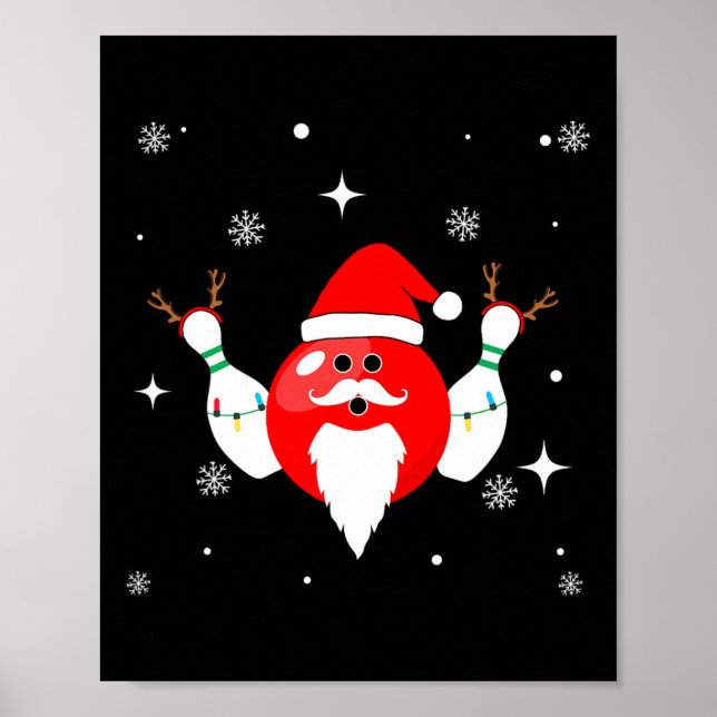 Poster Equipe De Boliches De Boliches De Natal No Ho (Frente)