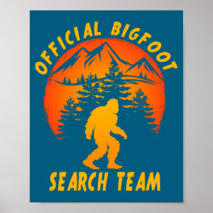 Poster Equipe de Busca do Pé Grande Sasquatch Yeti Engraç
