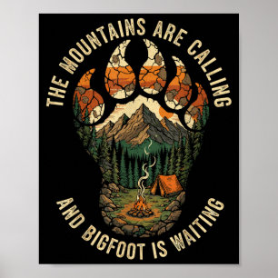 Poster Equipe de caminhada Bigfoot engraçado Sasquatch Ca