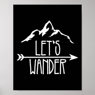 Poster Equipe de caminhada Let's Wander, presente de acam
