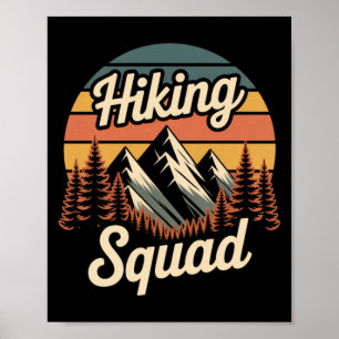 Poster Equipe de caminhada Retro Montanha Camnhada Viagem