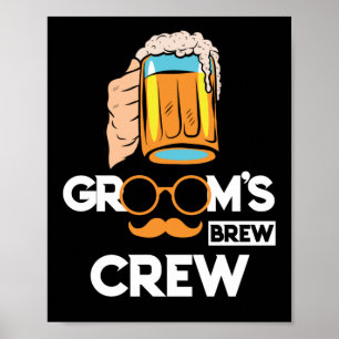 Poster Equipe de Cerveja do Noivo Padres Despedida de Sol