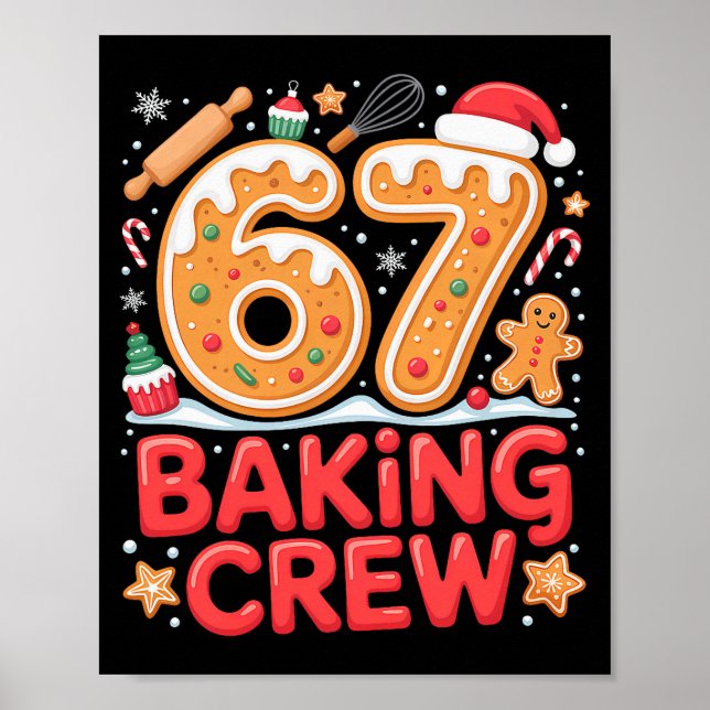 Poster Equipe de Confeitaria Natal 67 Meme Engraçado Bisc (Frente)