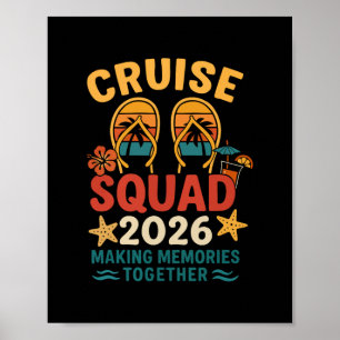 Poster Equipe de Cruzeiro 2026 Férias Pôr do Sol Tropical