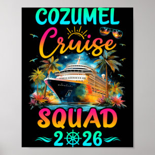 Poster Equipe de Cruzeiro da Família Cozumel Férias de Ve