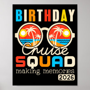 Poster Equipe de cruzeiro de aniversário férias em famíli