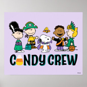 Poster Equipe de Doces Peanuts Gangue de Halloween