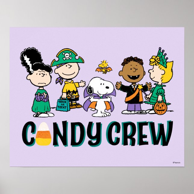 Poster Equipe de Doces Peanuts Gangue de Halloween (Frente)