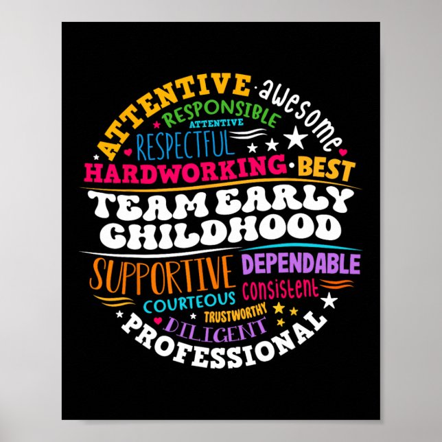 Poster Equipe de Educação Infantil Professor de Ece de Vo (Frente)
