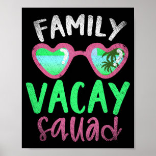 Poster Equipe de férias em família tropical verão palmeir