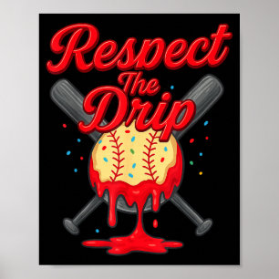 Poster Equipe de gotejamento de beisebol para meninos e m