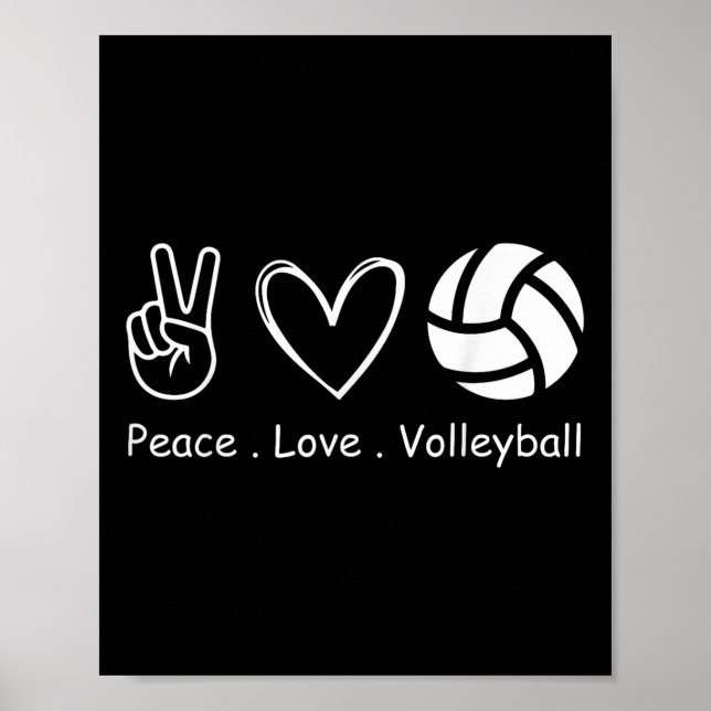 Poster Equipe de jogadores de voleibol Peace Love (Frente)
