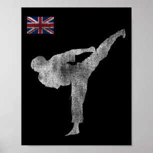 Poster Equipe de Karate Artes Marciais Mma Chute Inglater