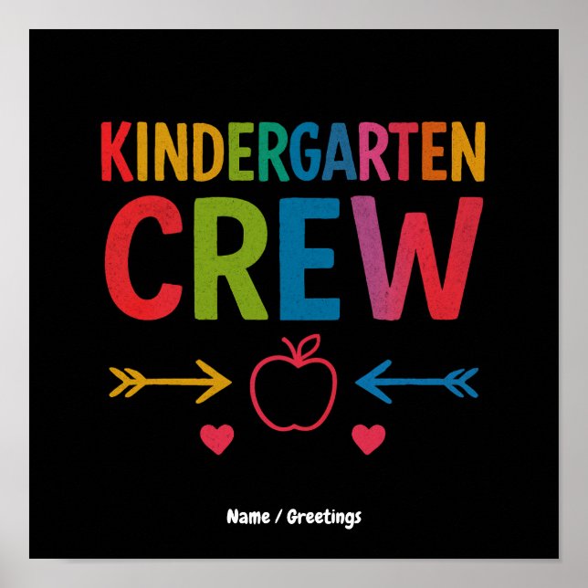 Poster Equipe de Kinder Divertida Função de Volta às Aula (Frente)