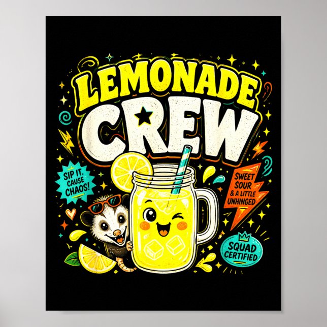 Poster Equipe de limonada engraçada crianças fofas barrac (Frente)