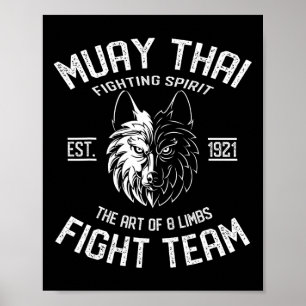 Poster Equipe de Luta Muay Thai Wolf - Nak Muay, Kickboxi