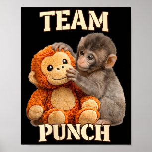 Poster equipe de macaco feminino soco