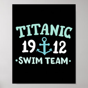 Poster Equipe de Natação do Titanic 1912 Navio de Cruzeir