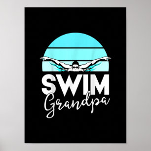 Poster Equipe de natações Vovô Papá Nadando Encontre Swim