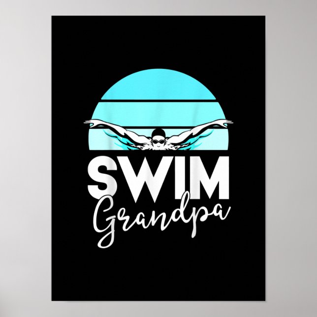 Poster Equipe de natações Vovô Papá Nadando Encontre Swim (Frente)