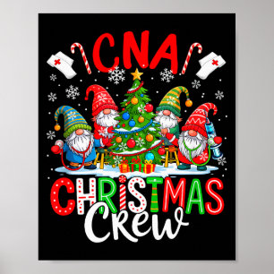 Poster Equipe de Natal Cna Grupo Gnomos Enfermeiras Decor