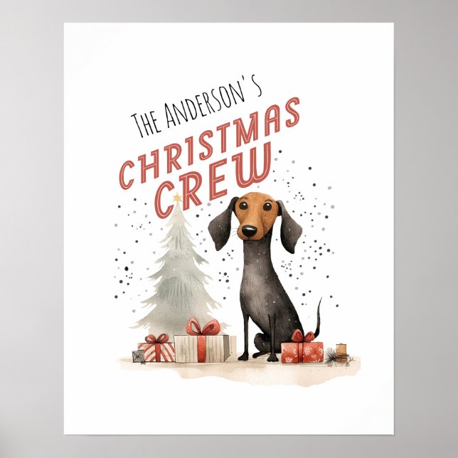 Poster Equipe de Natal Nome de Família Fofo  (Frente)