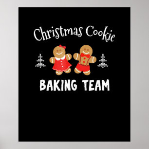 Poster Equipe de panificação de biscoitos de Natal p